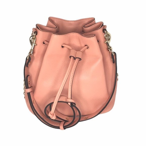 Rebecca Minkoff Leather Bucket Bag Apricot Peach Pink - Picture 11 of 11